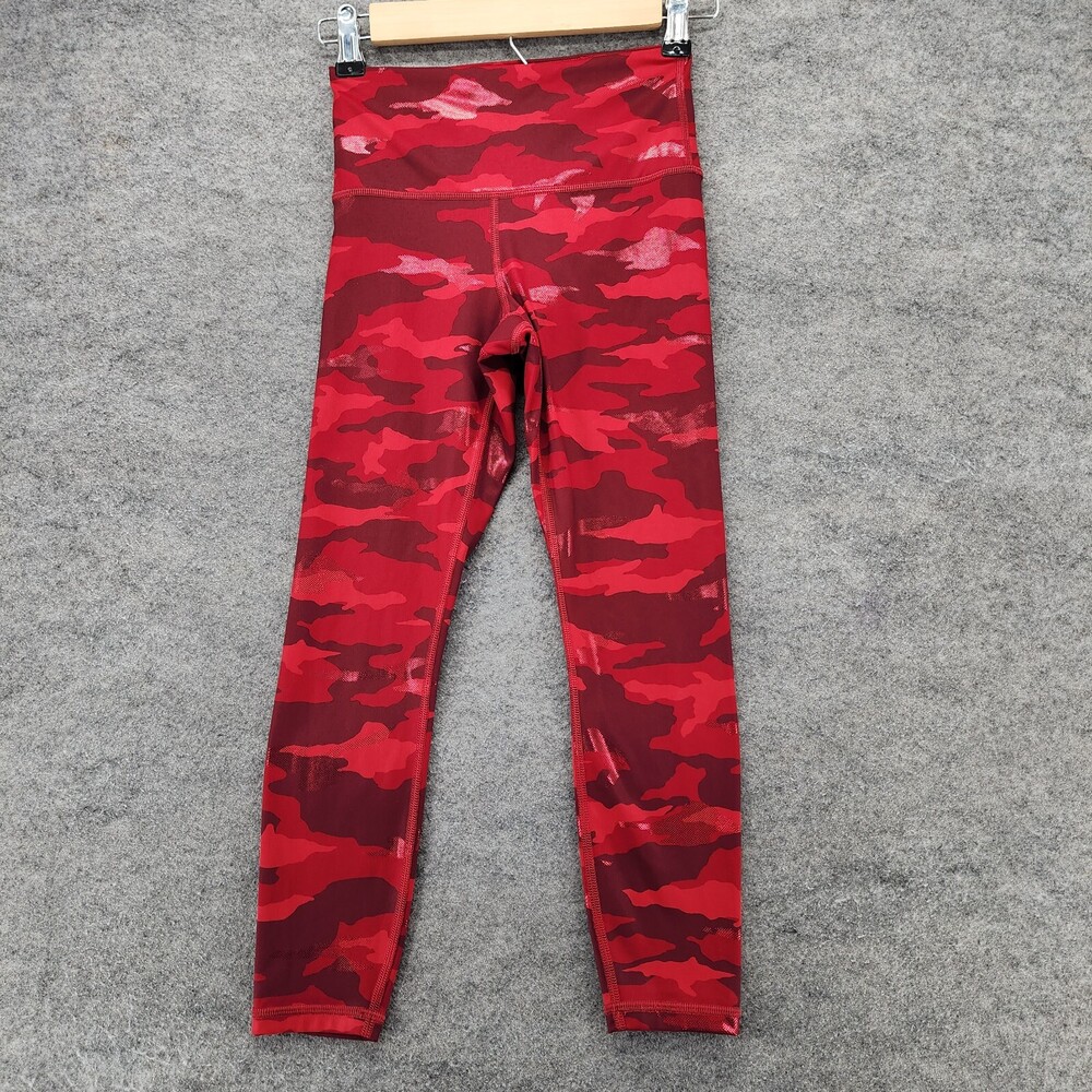 Athleta Leggings Womens XXS Elation Train Printed 7/8 Tight Red Camo